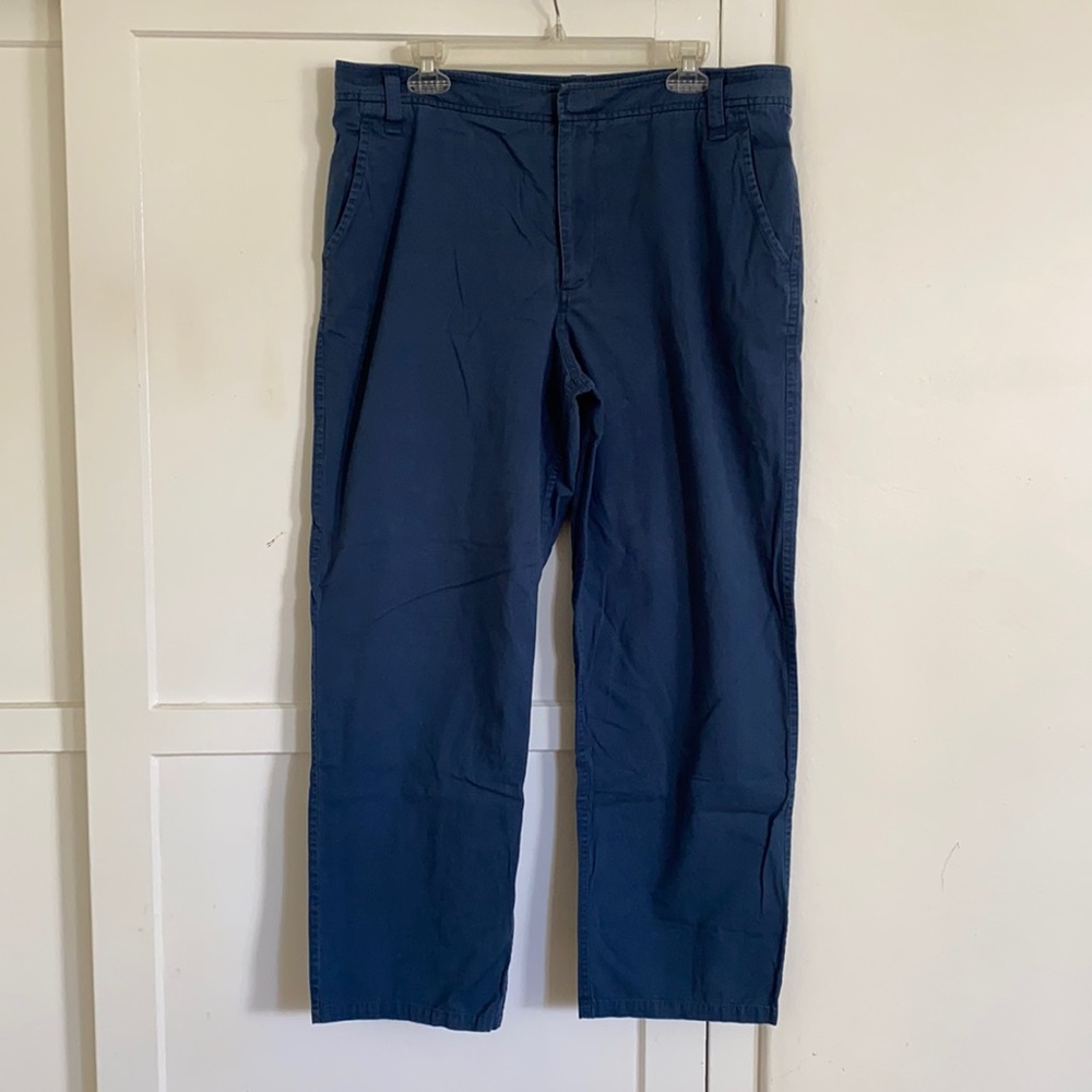 Tibi Mid Rise Blue Workwear Style Trouser
